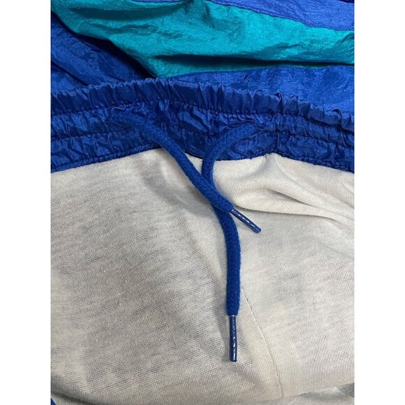 Vintage Break Away Blue & Teal Puffy Swooshy Windbreaker Pants Size LARGE 36-38 - Picture 2 of 3